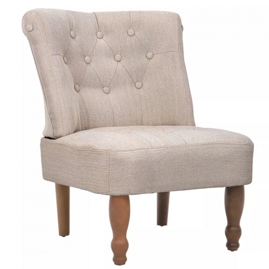 Französische Stühle 2 Stk. Creme Stoff