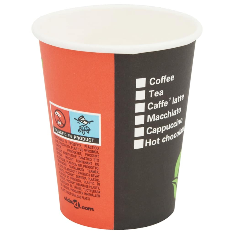 1000 Stk. Einweg-Kaffeebecher Pappe 240 ml (8 oz)