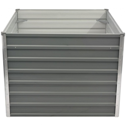 Hochbeet 100 x 100 x 77 cm Verzinkter Stahl Grau