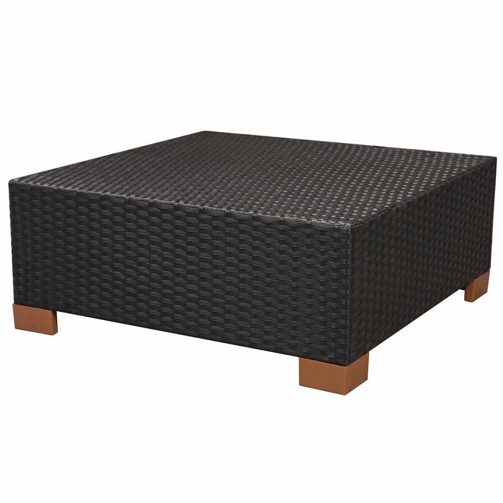 10-tlg. Garten-Lounge-Set mit Auflagen Poly Rattan Schwarz