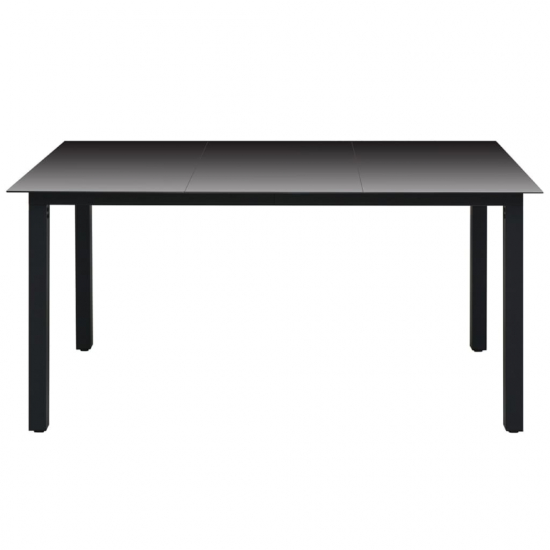 Gartentisch Schwarz 150x90x74 cm Aluminium und Glas