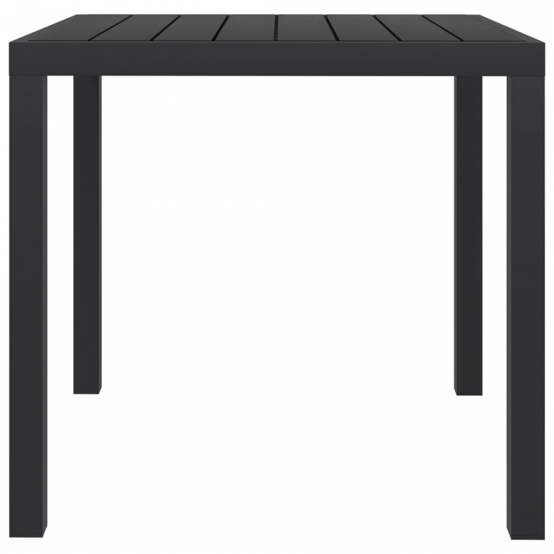 Gartentisch Schwarz 80x80x74 cm Aluminium und WPC