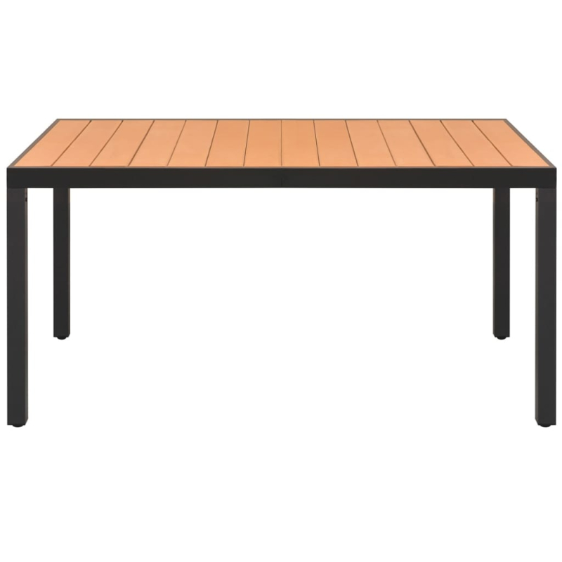 Gartentisch Braun 150x90x74 cm Aluminium und WPC