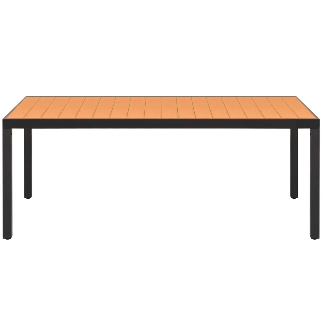 Gartentisch Braun 185x90x74 cm Aluminium und WPC
