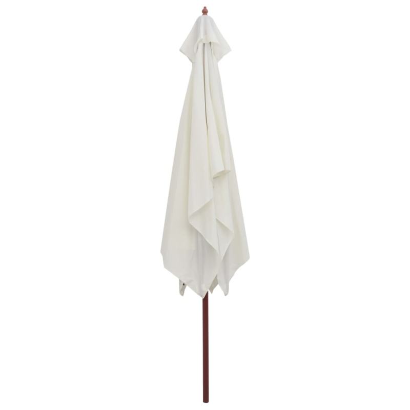 Sonnenschirm 200x300 cm Holzmast Cremeweiß