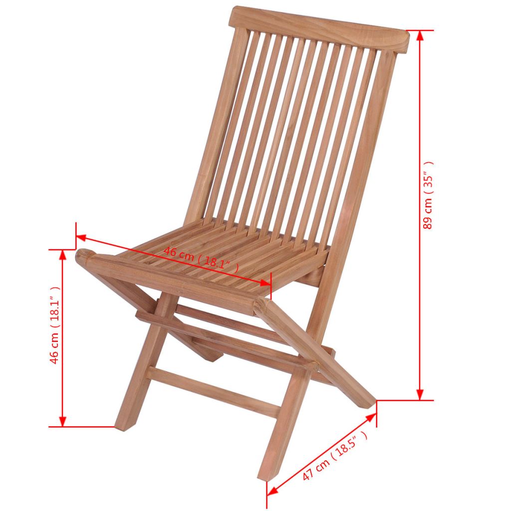 Klappbare Gartenstühle 4 Stk. Massivholz Teak