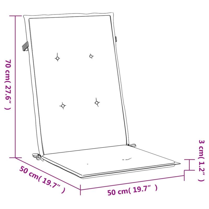 Gartenstuhlauflagen für Hochlehner 2 Stk. Anthrazit 120x50x3 cm