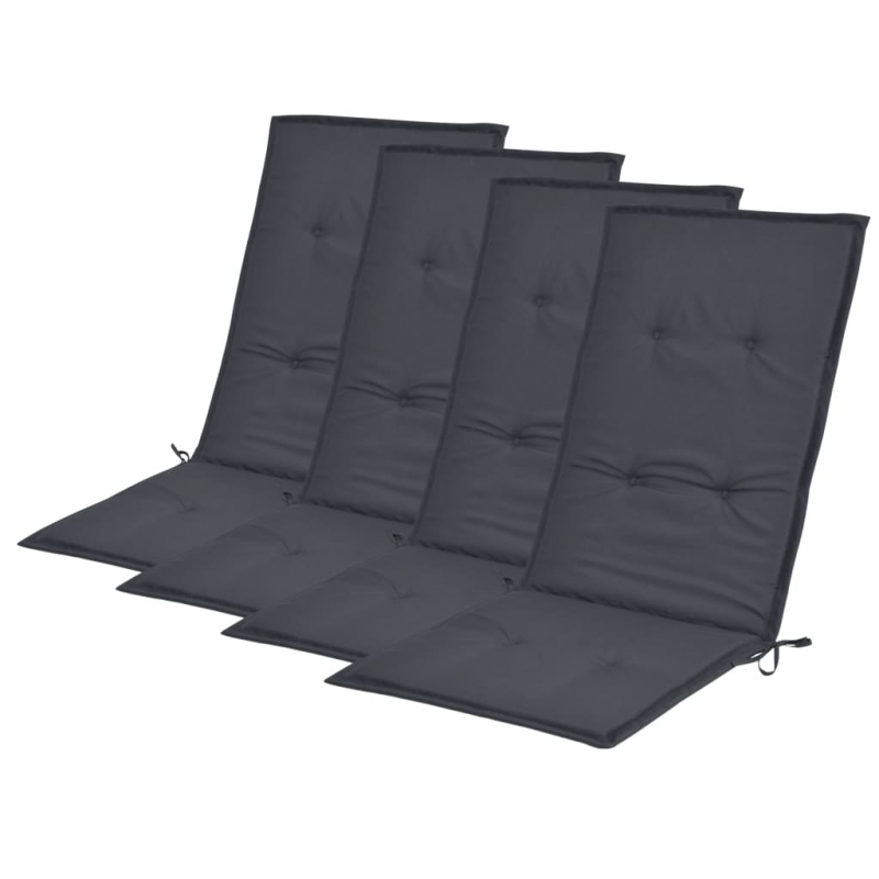 Gartenstuhlauflagen für Hochlehner 4 Stk. Anthrazit 120x50x3 cm