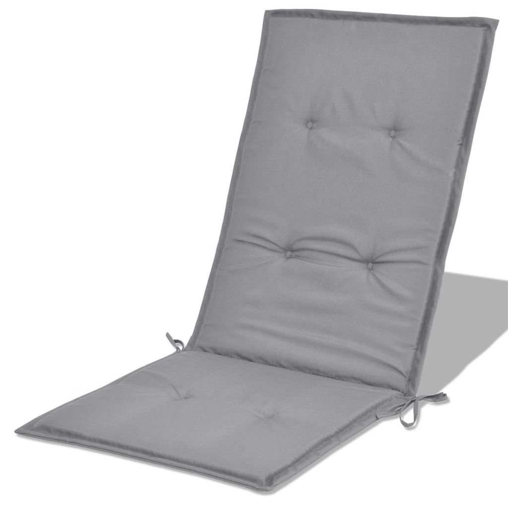 Gartenstuhlauflagen für Hochlehner 4 Stk. Grau 120x50x3cm Stoff