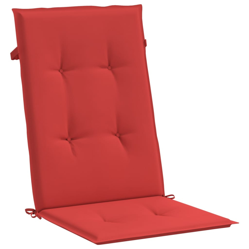 Gartenstuhlauflagen für Hochlehner 2 Stk. Rot 120x50x3 cm Stoff
