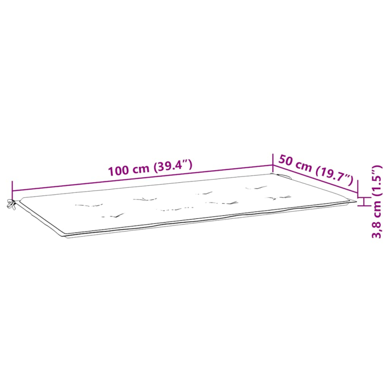 Gartenbank-Auflage Anthrazit 100x50x4 cm Oxford-Gewebe