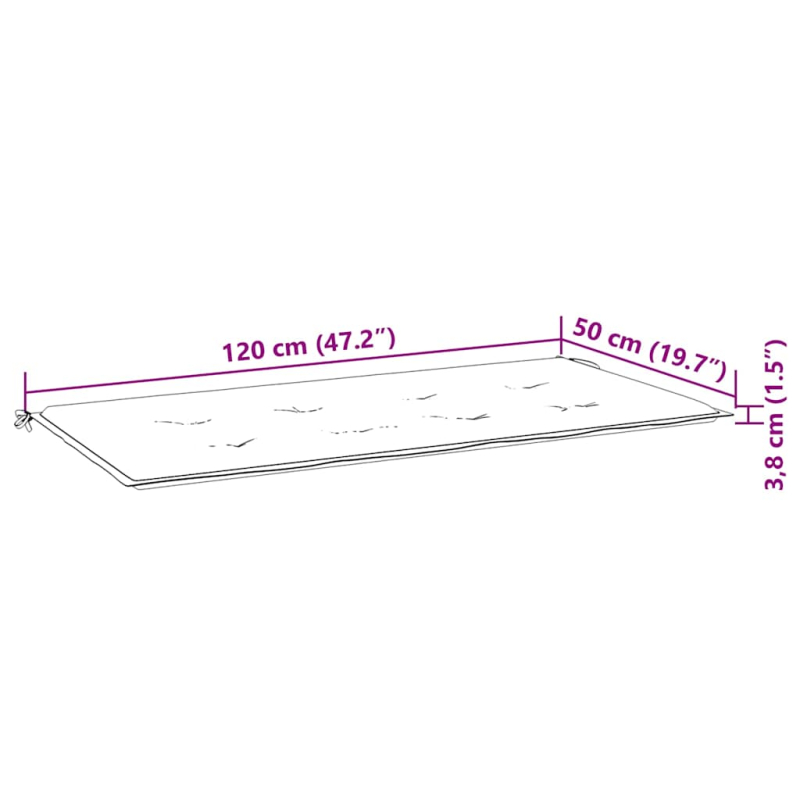 Gartenbank-Auflage Anthrazit 120x50x4 cm Oxford-Gewebe