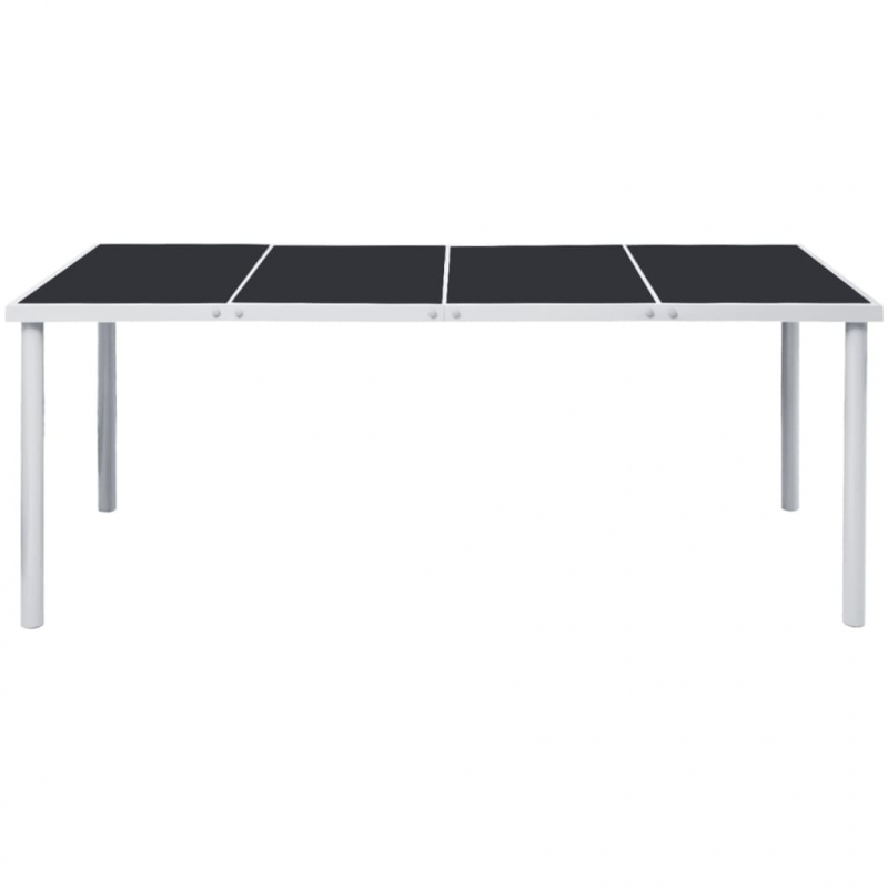 Gartentisch 190x90x74 cm Schwarz Stahl