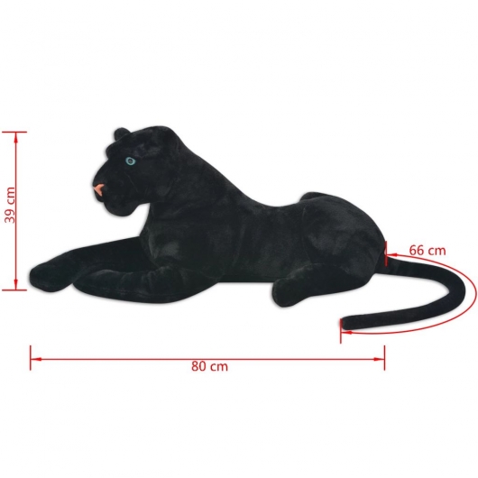 Panther Kuscheltier Plüsch Schwarz XXL