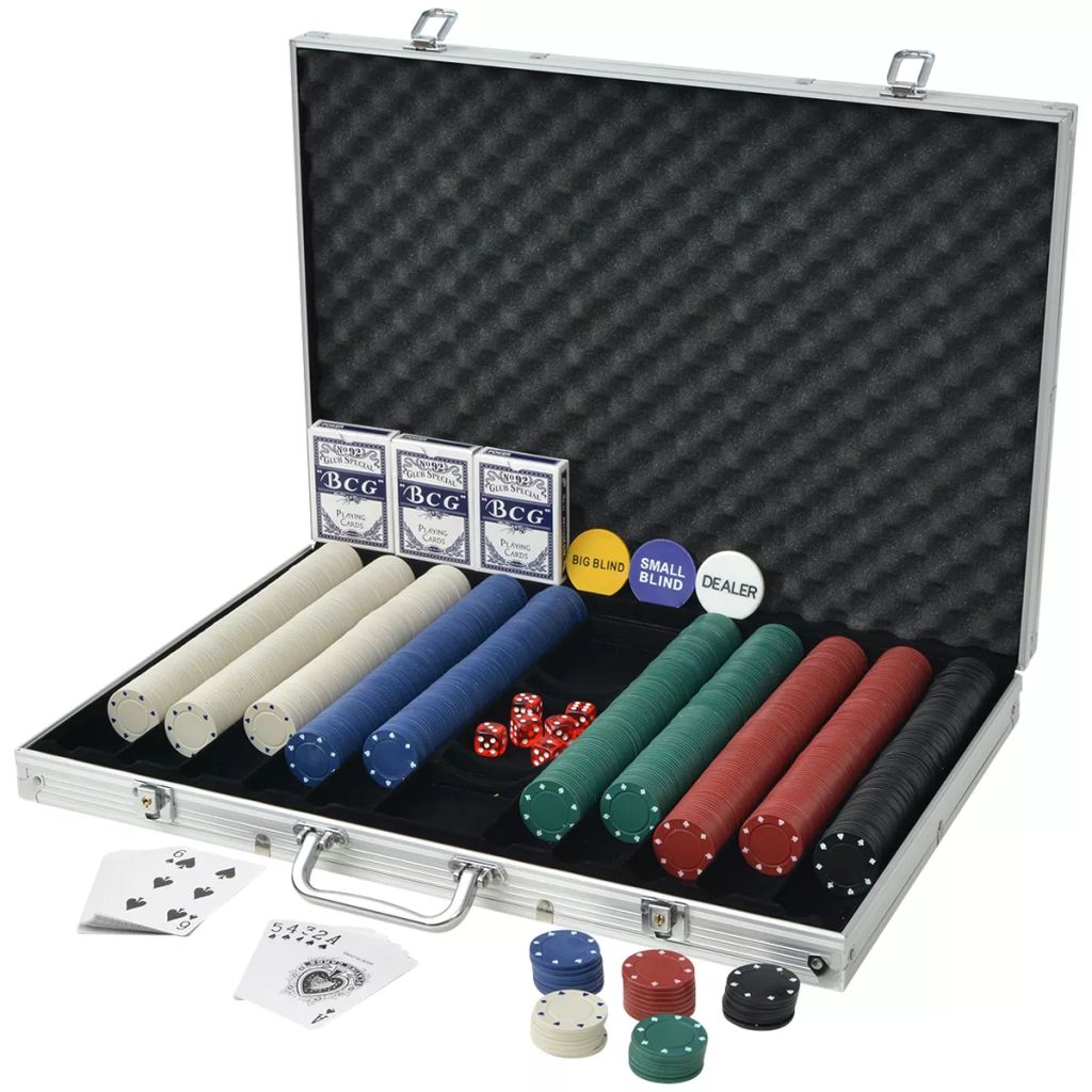 Poker Set mit 1.000 Chips Aluminium