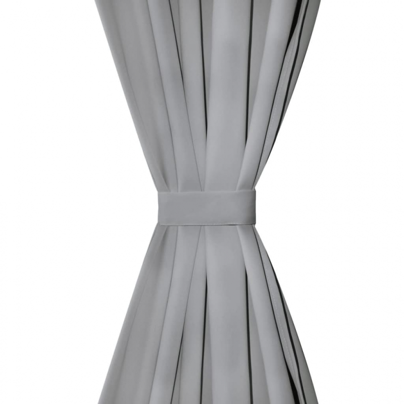 Vorhänge aus Mikro-Satin 2 Stk. mit Schlaufen 140×175 cm Grau