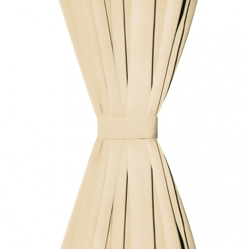 Vorhänge aus Mikro-Satin 2 Stk. mit Schlaufen 140×225 cm Beige