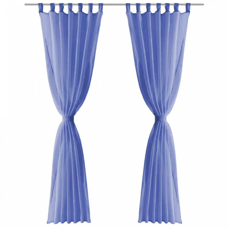 Voile-Gardinen 2 Stk. 140 x 245 cm Königsblau