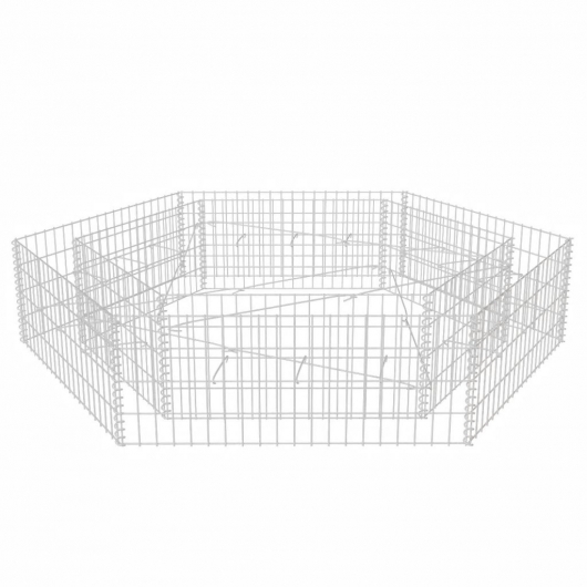 Sechseckiges Gabionen-Hochbeet 200x173x40 cm