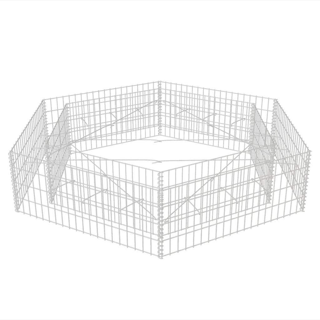 Sechseckiges Gabionen-Hochbeet 200x173x40 cm