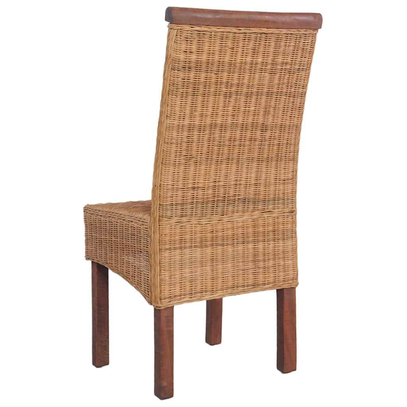 Esszimmerstühle 2 Stk. Braun Natürliches Rattan