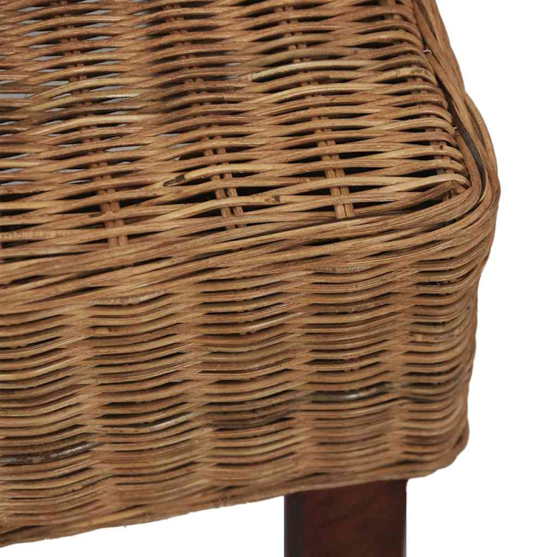 Esszimmerstühle 2 Stk. Braun Natürliches Rattan