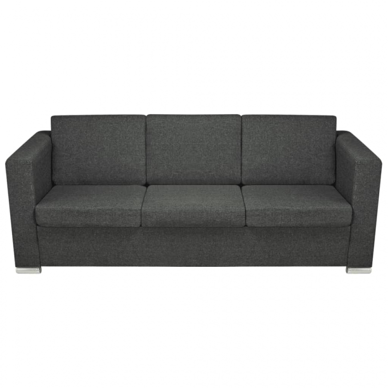 3-Sitzer Sofa Stoff Dunkelgrau