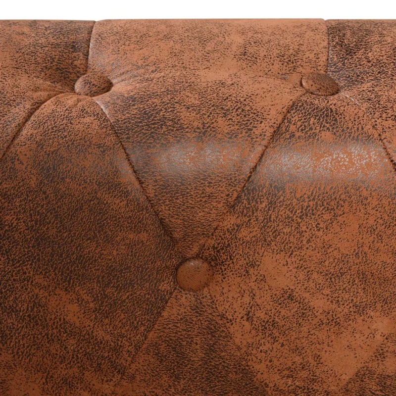 Chesterfield-Ecksofa 5-Sitzer Kunstleder Braun