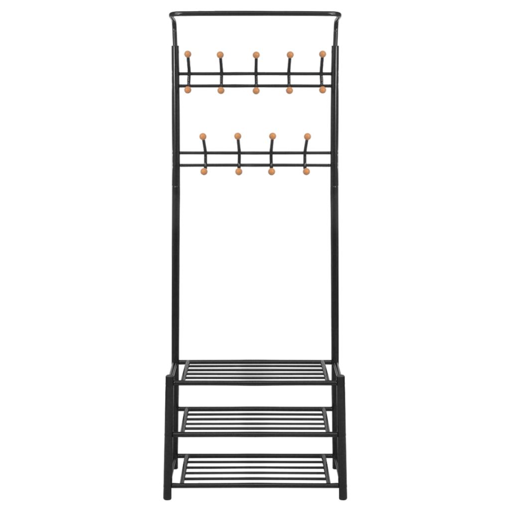 Garderobe mit Schuhablage 68×32×182,5 cm Schwarz