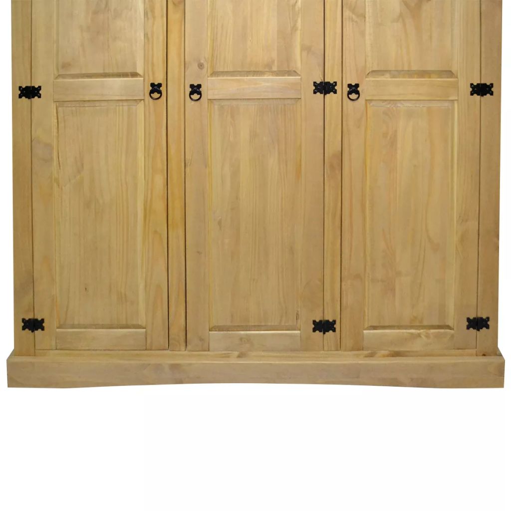Kleiderschrank Mexiko-Stil Kiefernholz 3 Türen