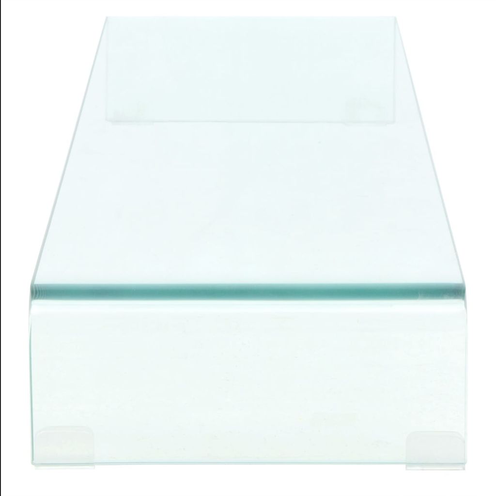 TV-Tisch/Bildschirmerhöhung Glas Transparent 110x30x13 cm