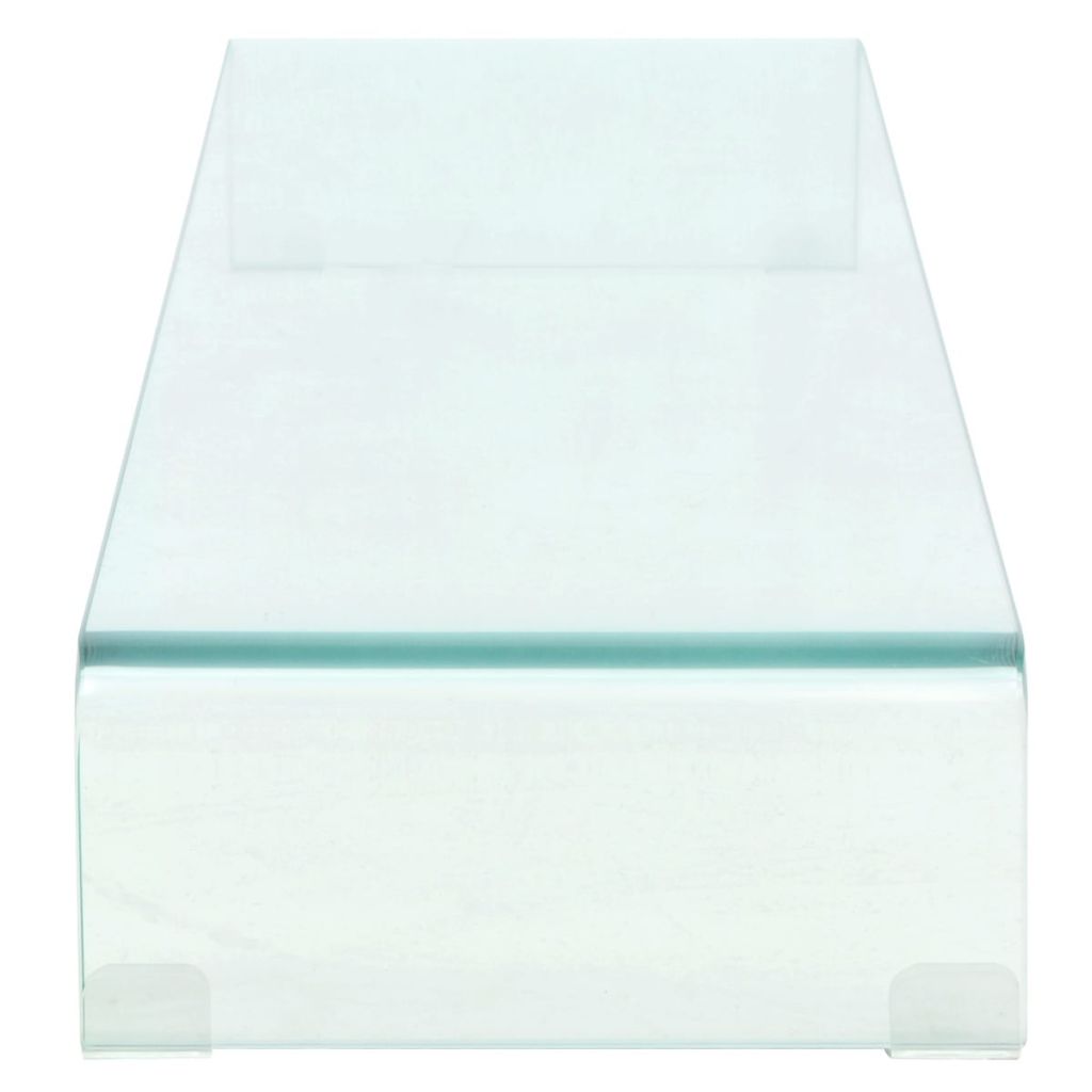 TV-Tisch/Bildschirmerhöhung Glas Transparent 120x30x13 cm