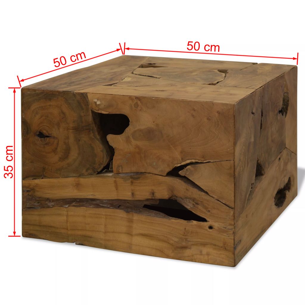 Couchtisch 50x50x35 cm Teakholz Braun