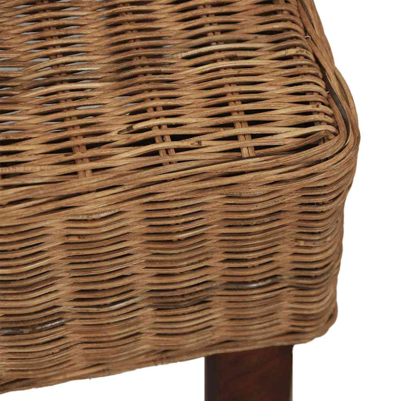 Esszimmerstühle 4 Stk. Braun Natur Rattan