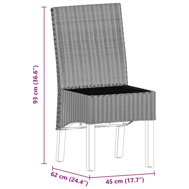 Esszimmerstühle 4 Stk. Braun Natur Rattan