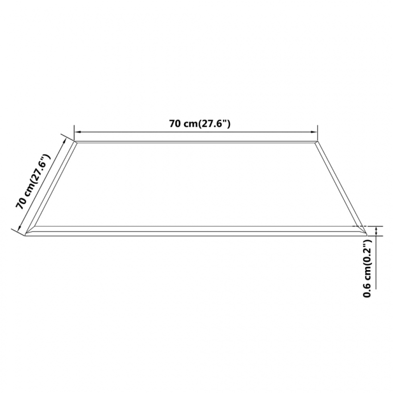 Tischplatte aus gehärtetem Glas Quadratisch 700 x 700 mm