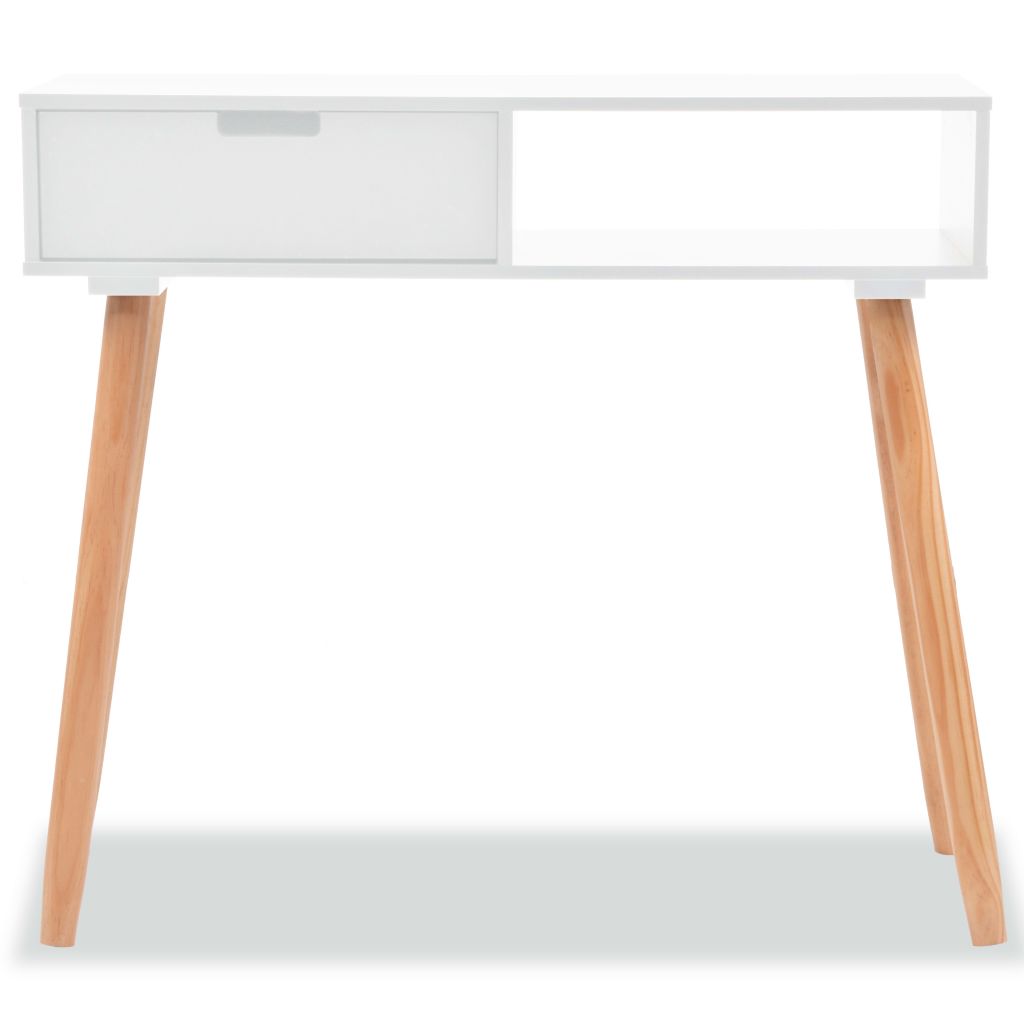 Konsolentisch Kiefernholz Massiv 80 x 30 x 72 cm Weiß