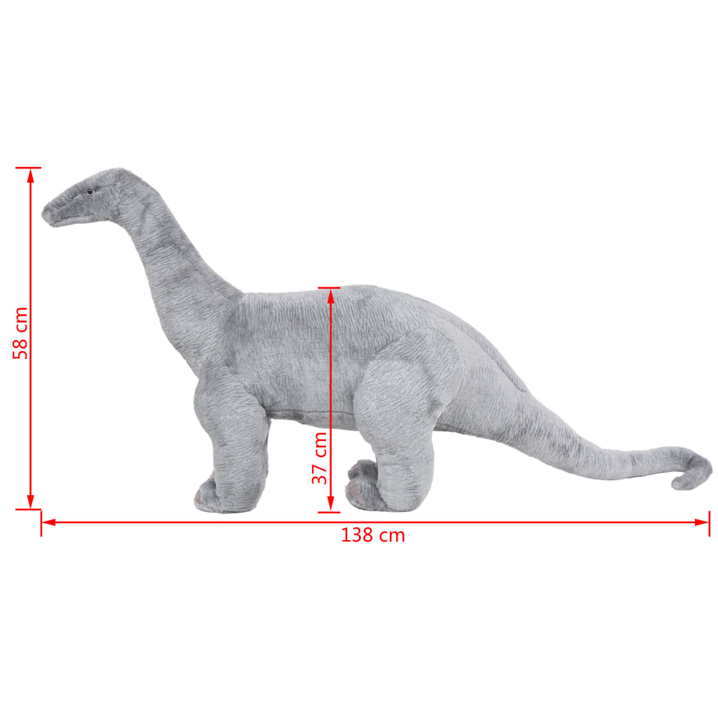 Plüschtier Brachiosaurus Stehend Plüsch Grau XXL