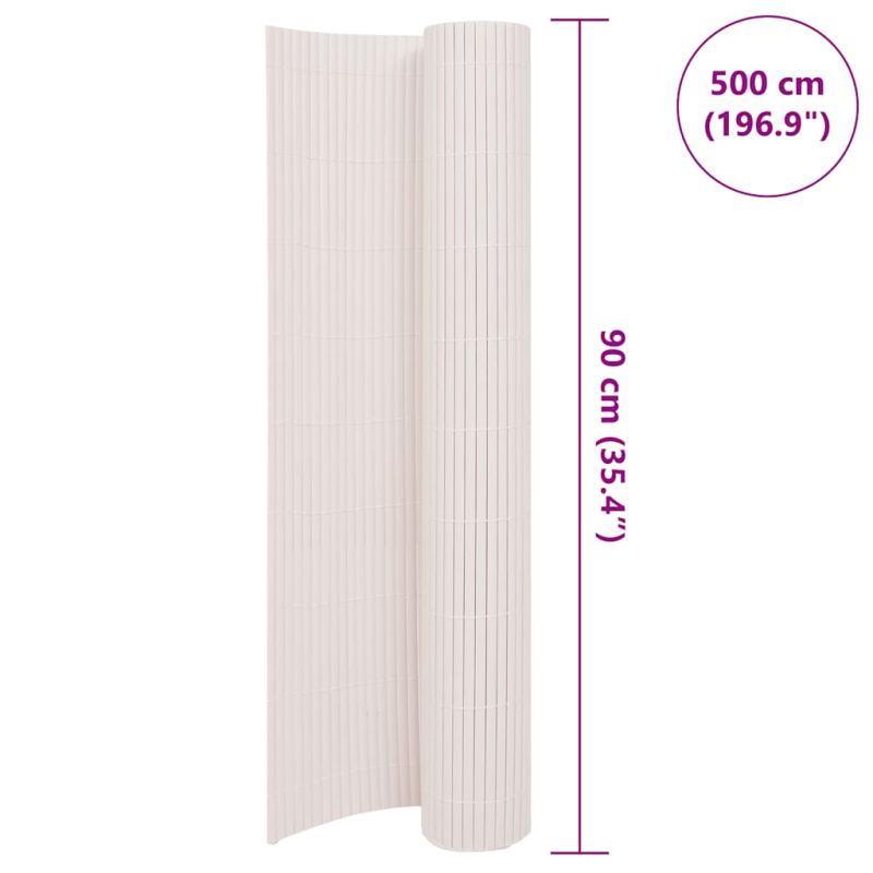 Gartenzaun Doppelseitig 90×500 cm Weiß
