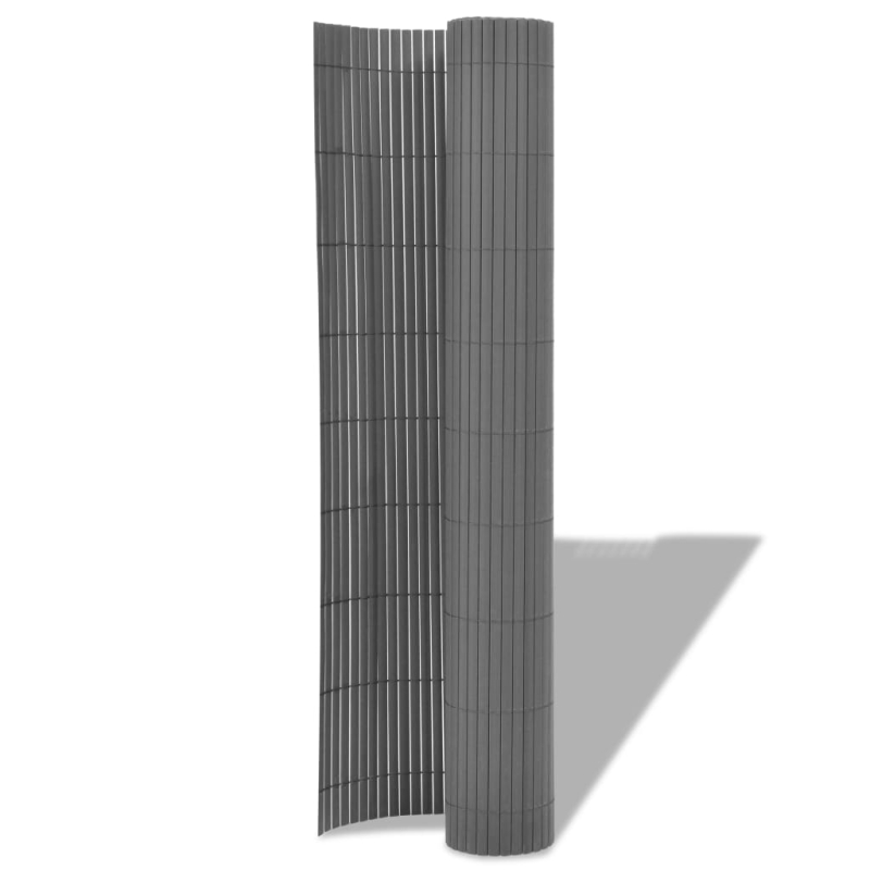 Gartenzaun Doppelseitig PVC 150 x 500 cm Grau