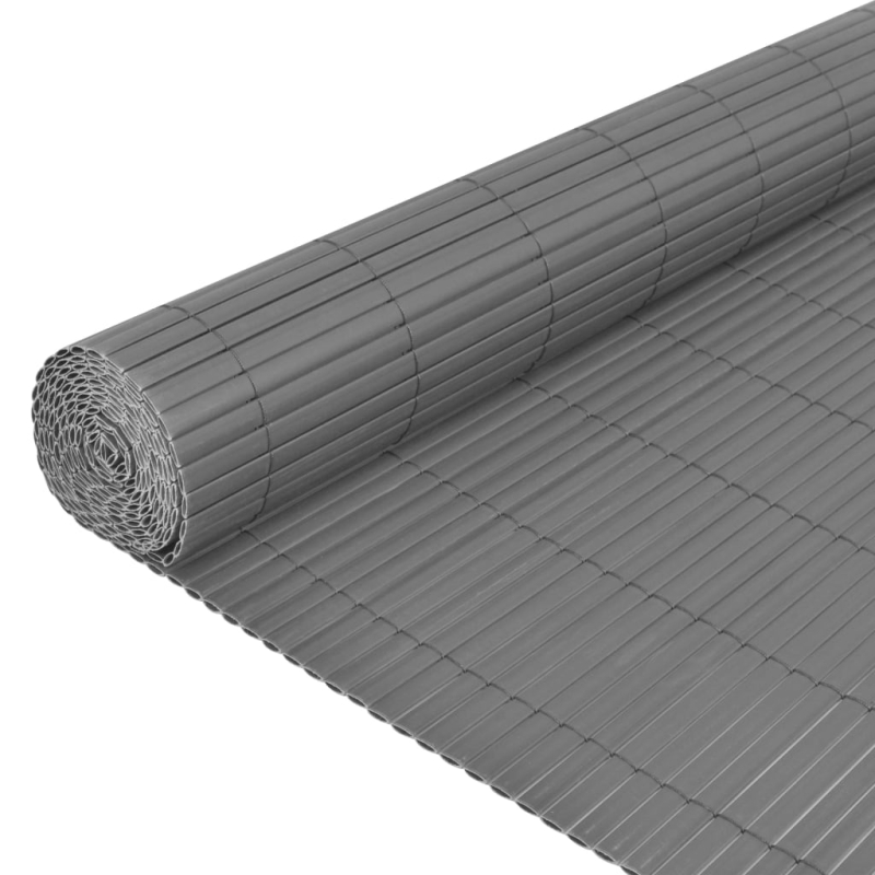 Gartenzaun Doppelseitig PVC 150 x 500 cm Grau