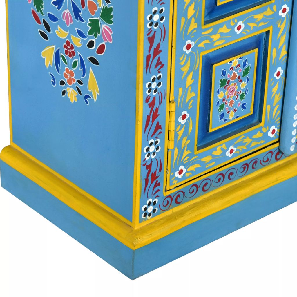 Sideboard Massivholz Mango Türkis Handbemalt