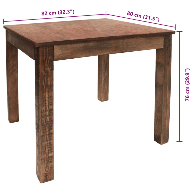Esstisch Gemischtes Altholz 82x80x76 cm