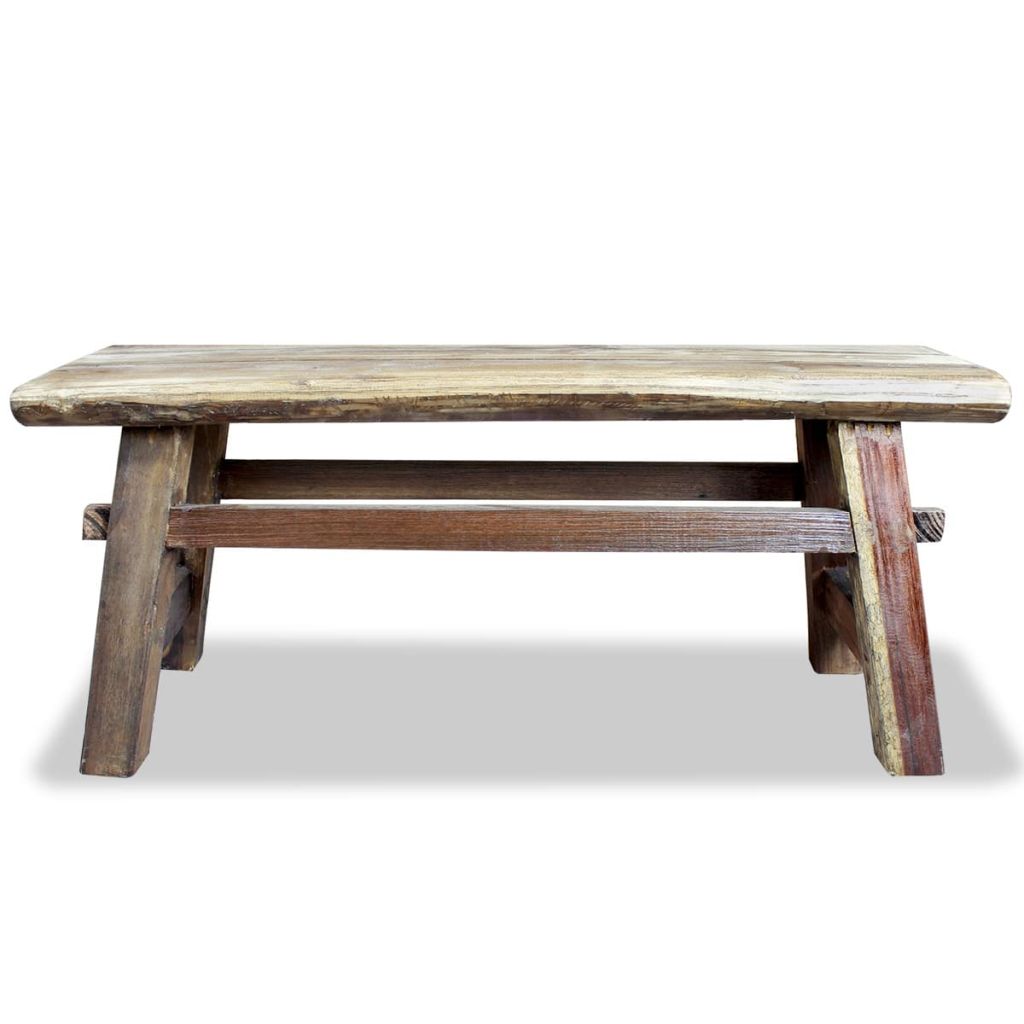 Bank Gemischtes Altholz und Massivholz Teak 100x28x43 cm