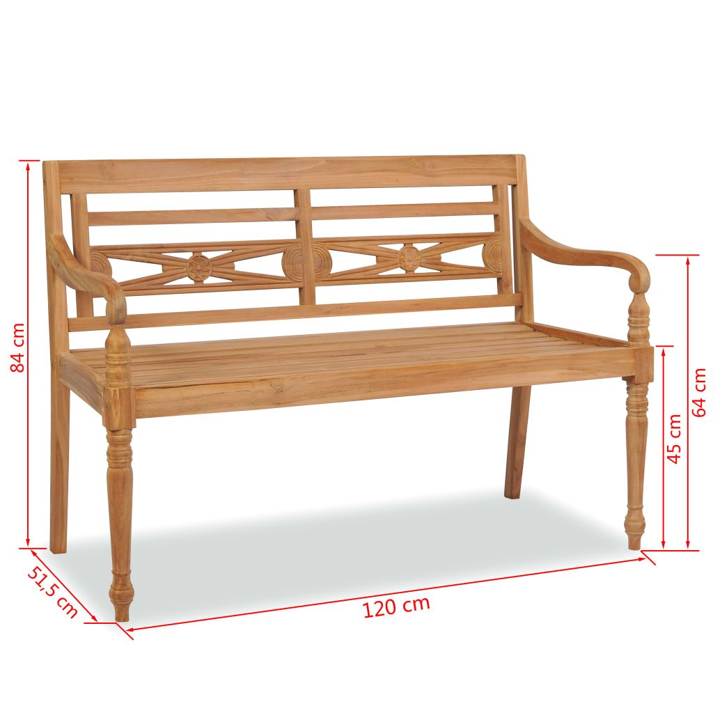 Batavia-Sitzbank 120 cm Teak