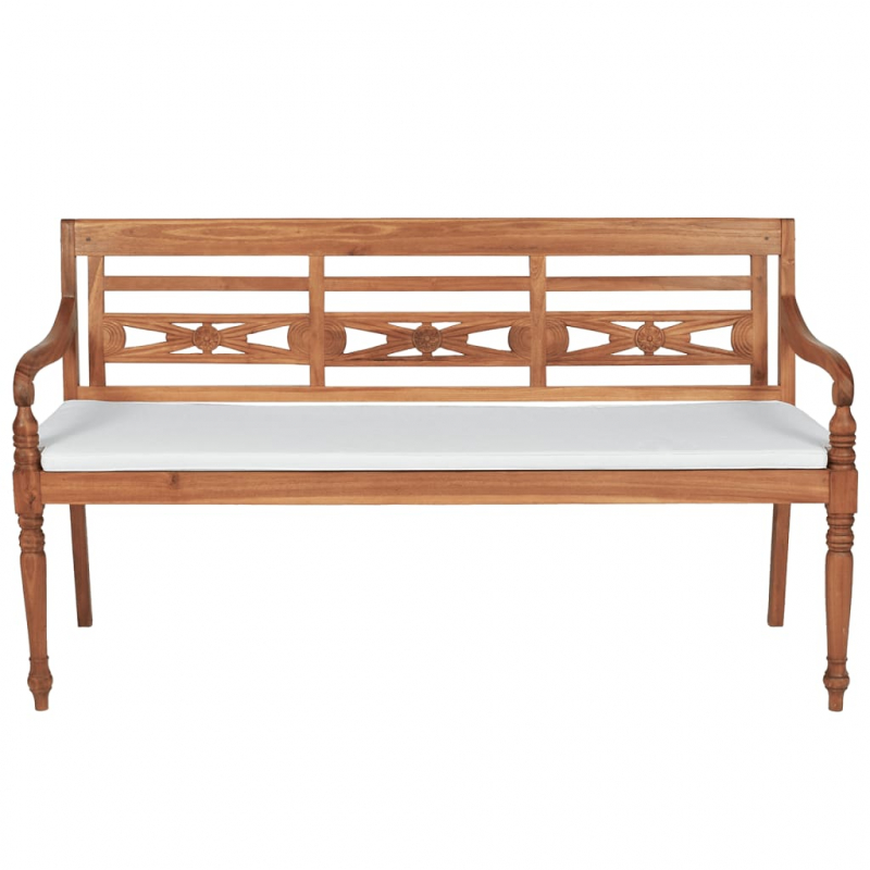Batavia Gartenbank mit Polstern 150 cm Teak