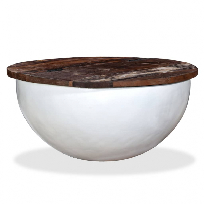 Couchtisch Altholz Massiv Weiß Schalenform