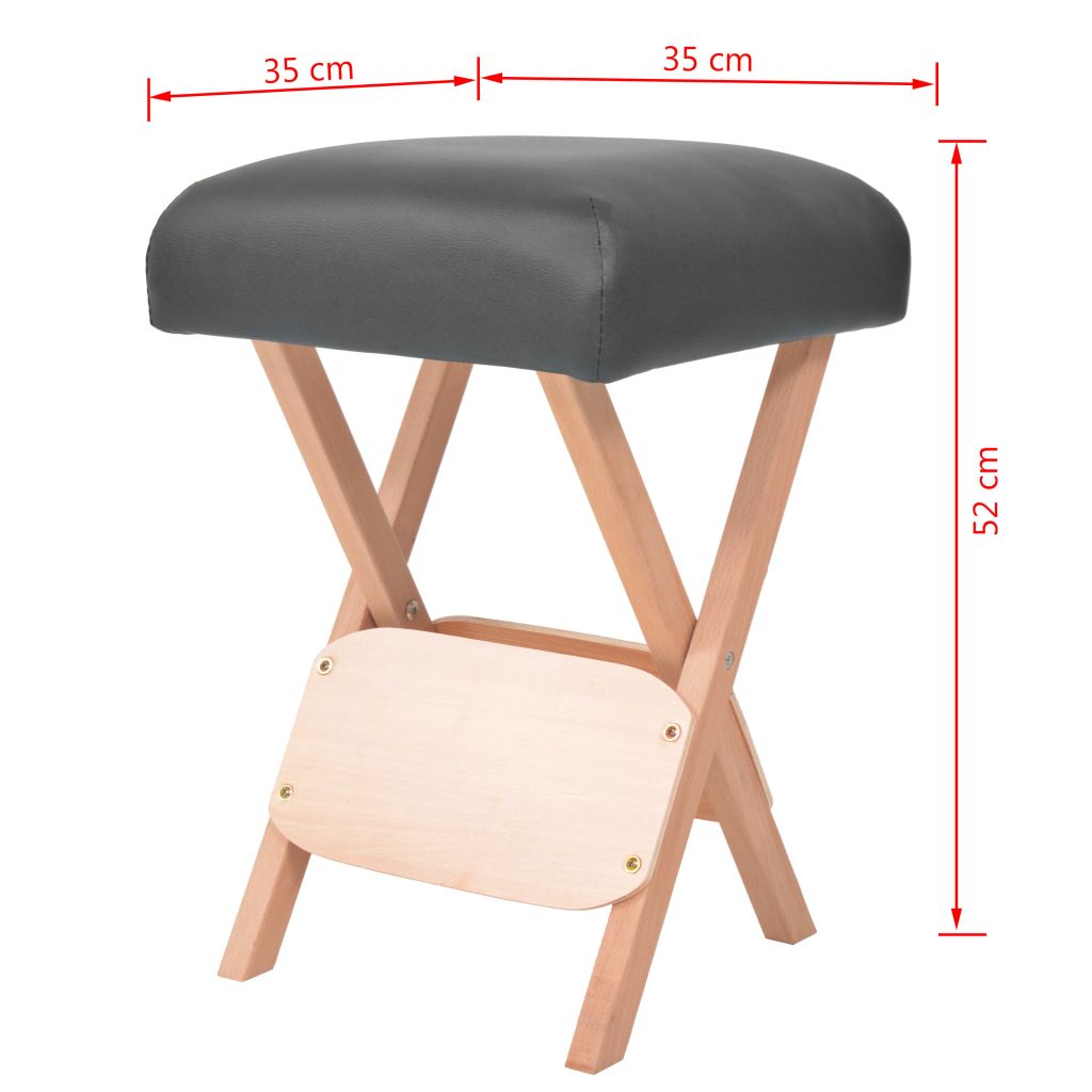 Massage-Klapphocker mit 12 cm Dickem Sitz Schwarz