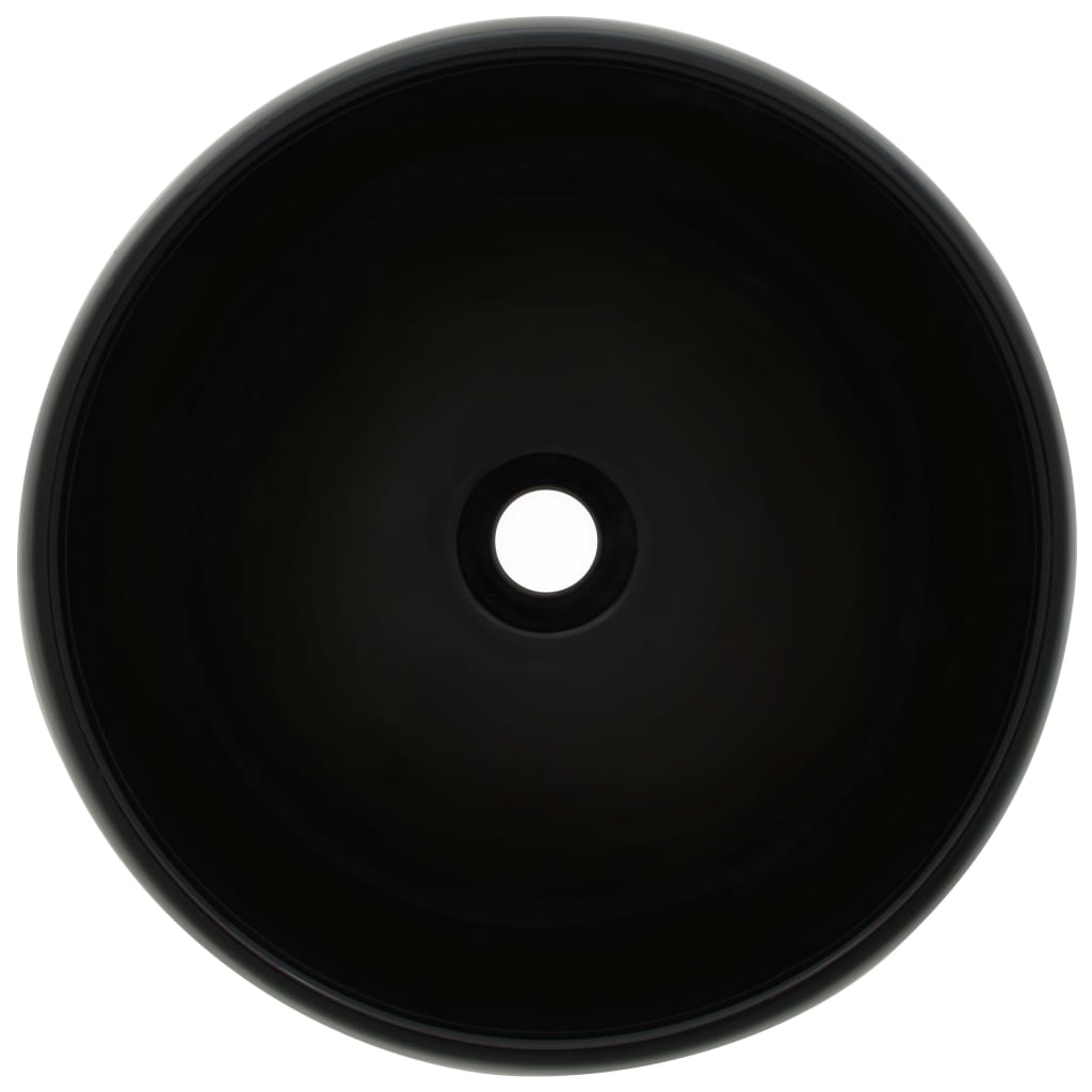 Waschbecken Keramik Rund Schwarz 40 x 15 cm