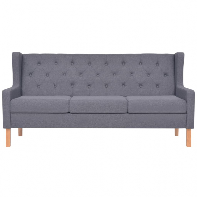 3-tlg. Sofa-Set Stoff Grau